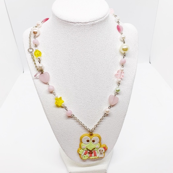Kawaii Keroppi deco necklace fairy kei Sanrio - Picture 2 of 3
